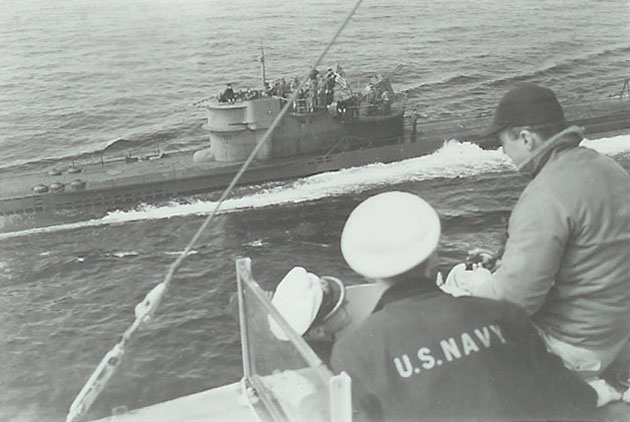 U-boat U-234 surrenders to the USS Sutton