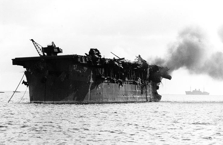 USS Independence burns after ABLE shot