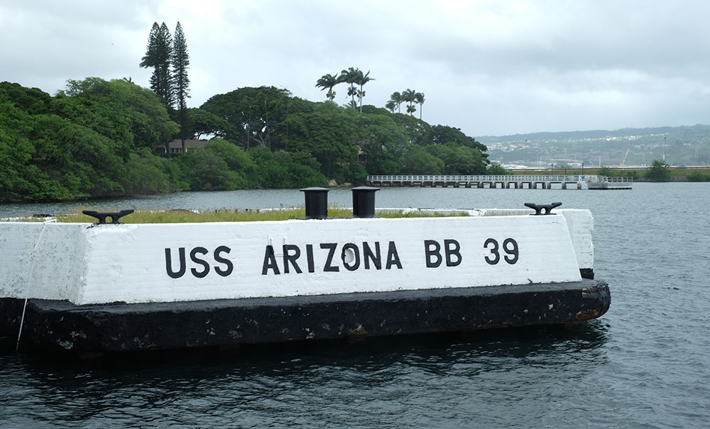 This marks the spot where the USS Arizona was anchored during the attack
