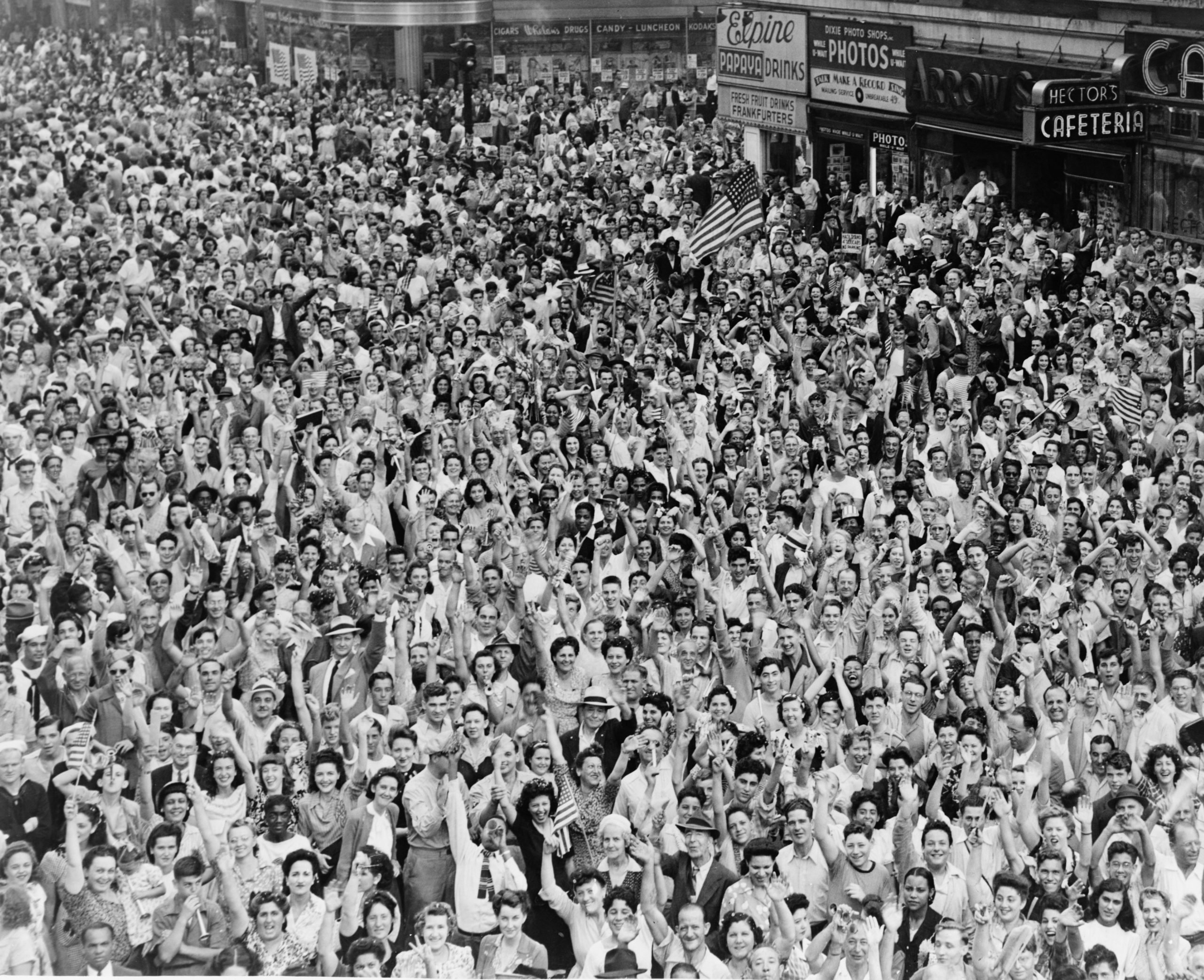 Victory over Japan (V-J) Day in Times Square, September 2, 1945.