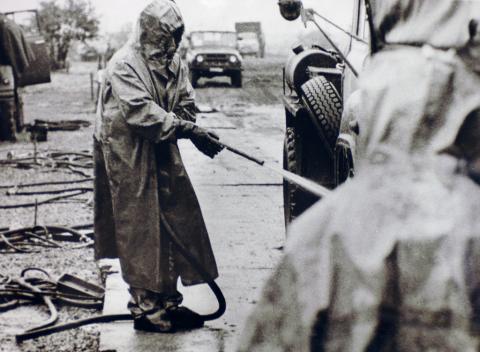 Military reservist during decontamination activities at Chernobyl. Photo Credit: USFCRFC from IAEA Imagebank Flickr