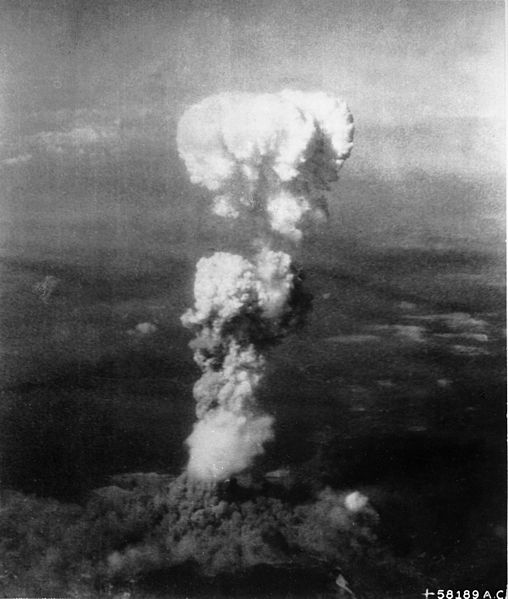 The mushroom cloud over Hiroshima on August 6, 1945