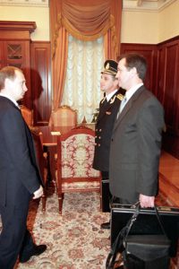 Vladimir Putin receives the cheget, December 31, 1999