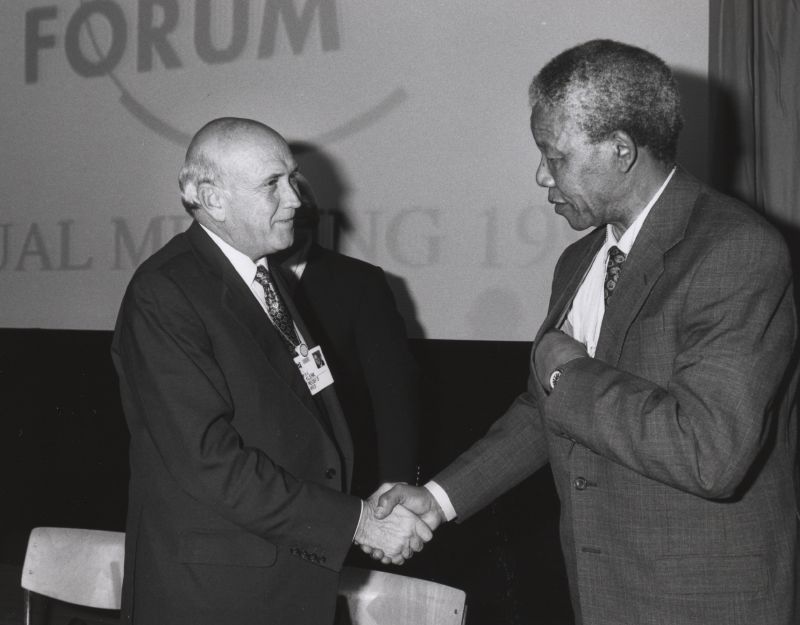 Nelson Mandela and F. W. de Klerk, 1992