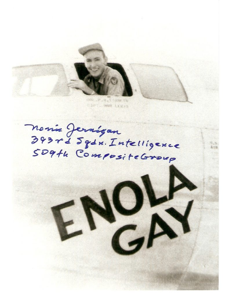 Norris Jernigan in the Enola Gay. Photo courtesy of Robert Krauss.
