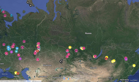 russia nuclear weapons map